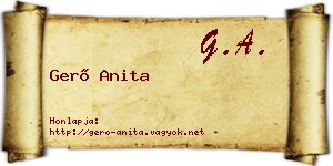 Gerő Anita névjegykártya
