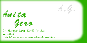 anita gero business card